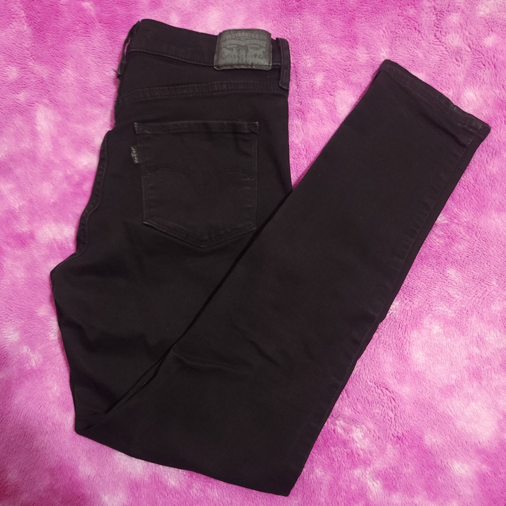 Levis 311 Shaping Skinny Jeans Women's 28x28 Mid Rise‎ Black Stretch Denim